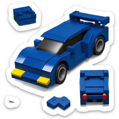 Lego wide-body dark blue Cardstock Papercraft fr-s racecar sticker