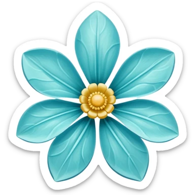 aquamarine flower sticker