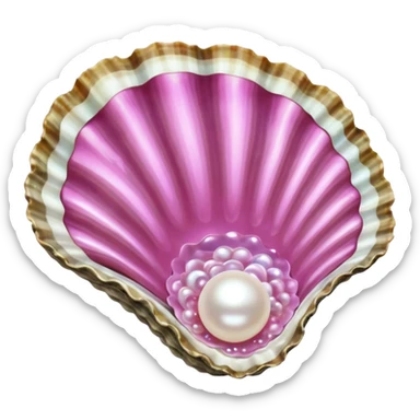 Pink Sparkling Oyster with pearl sticker