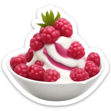 Raspberry yogurt bowl sticker