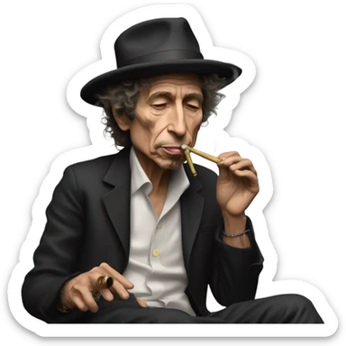 Bob Dylan smoking hookah  sticker