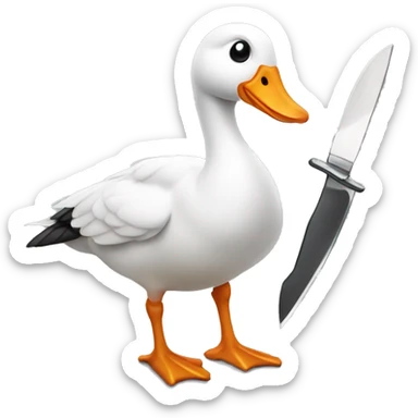 a goose with 2 knives sticker