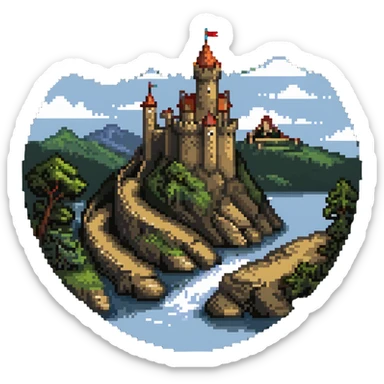 icon of Mértola with castle and river sticker
