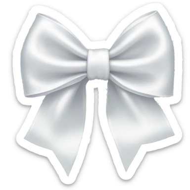 white satin bow sticker