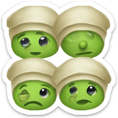 a single Brussel sprout Christmas hat sticker