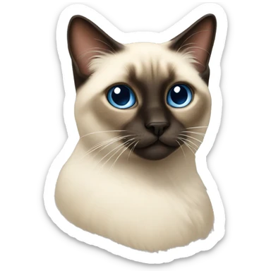 fluffy siamese cat  sticker