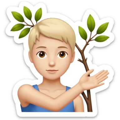 Brazo súper delgado como una rama sticker
