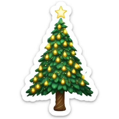 Christmas tree with dragonflies as decorations lit up  sticker