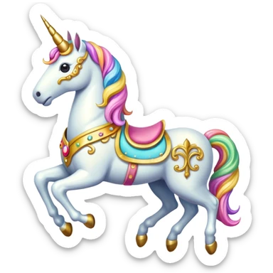 carousel, unicorn sticker