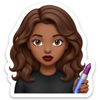 Baddie girl with brown weavy hair sticker