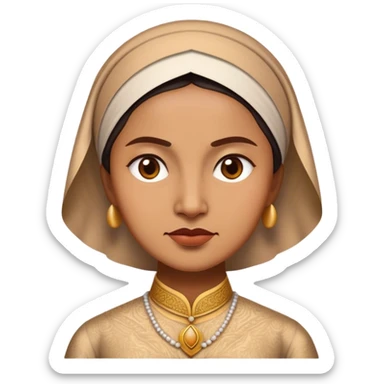Cinematic Realistic Raden Ajeng Kartini Portrait Emoji, depicted as an inspiring Indonesian feminist icon in period attire with a thoughtful determined gaze, rendered with lifelike textures and warm empowering lighting that captures her pioneering spirit. sticker
