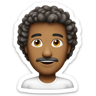 Homem, pela clara, cabelo castanho, olhos castanhos, cabelo de topete, sorrindo. sticker