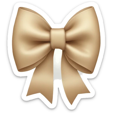 beige bow sticker