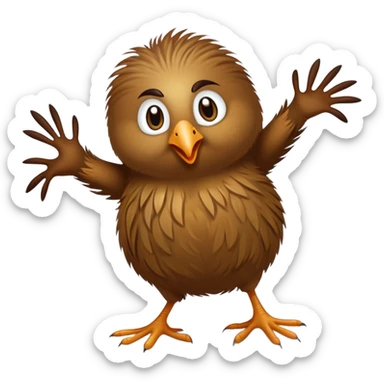 a dancing kiwi bird sticker