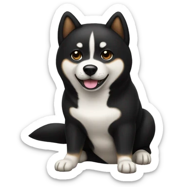 black shiba inu  sticker