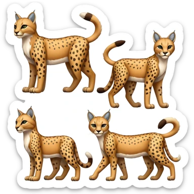 Cute cool bobcat-lynx-cheetah-caracal-leopard-hybrid-Fakemon full body with patterns and markings sticker