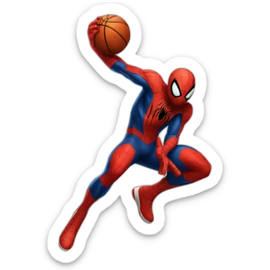 Spider man joue basketball sticker