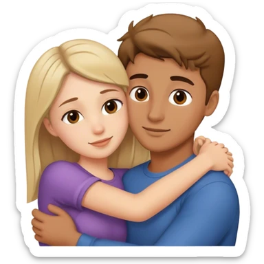 girl and her boyfriend hugging sticker