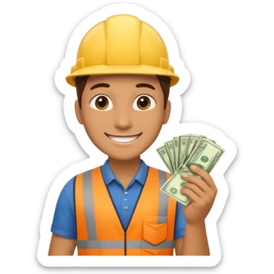 landscaping company employee with money sticker