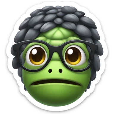 Messed hair Turtle wearing glasses sticker