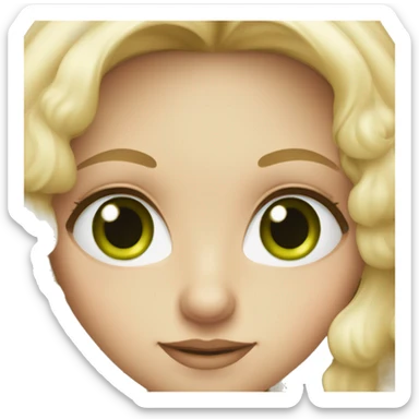 blonde girl in old mane style with green eyes sticker