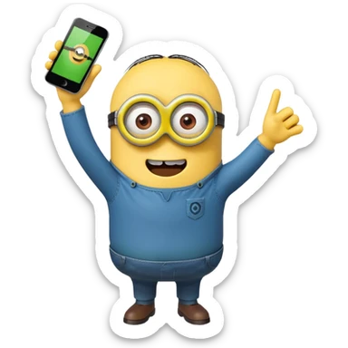 make me a minion thats green and dabbing  sticker