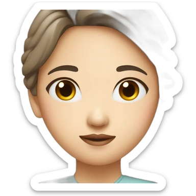 32 years asian woman hands to hands lovely eyes sticker