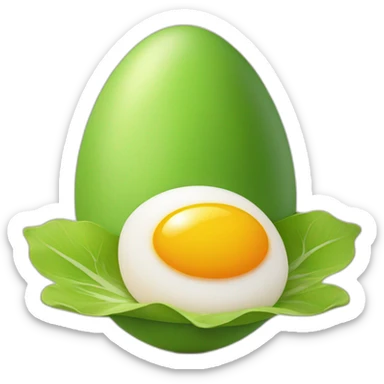 Sunny-side-up egg with sprout on head  sticker
