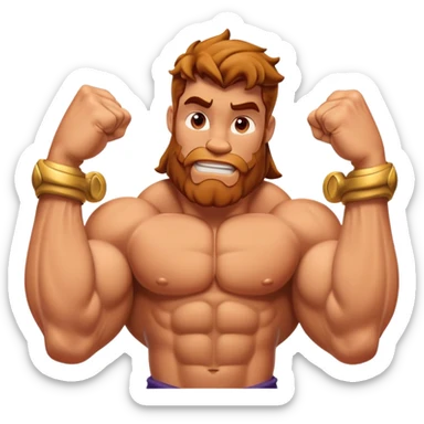 Hercules from the Disney movie, flexing muscles sticker