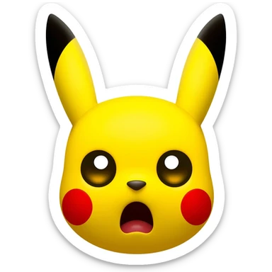 Pikachu horrified face without background sticker