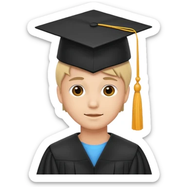 Eentje met een afstudeer hoetje  sticker