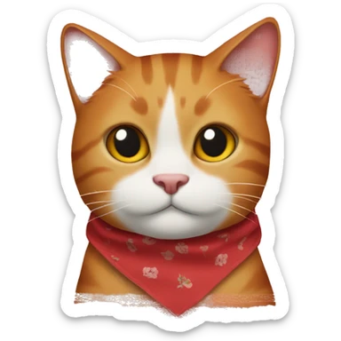 Red cat in a handkerchief sticker