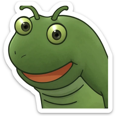 Working worm sticker