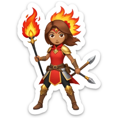 Young female warrior with fire powers inspired by The Poppy War sticker