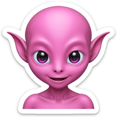Pink alien sweety sticker
