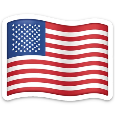 United States flag, Facebook emoji style, flat and simple, no text sticker