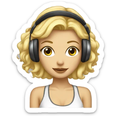 blonde dj girl sticker
