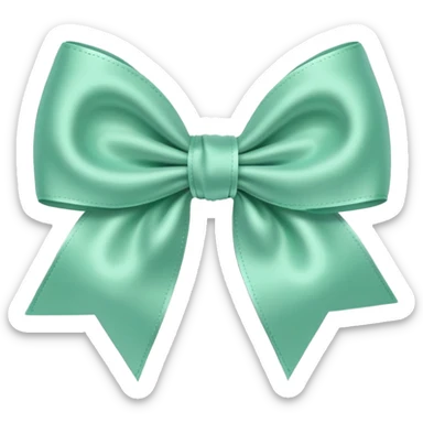 Mint green bow sticker