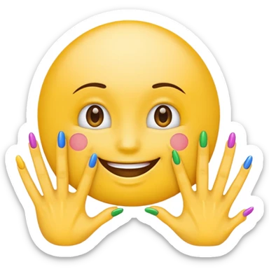 Normal emoji with nails sticker