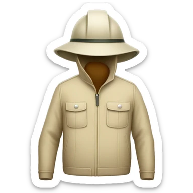 gardener pith helmet beige jacket sticker