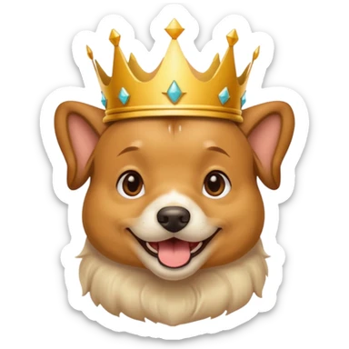 dog wearing crown sticker