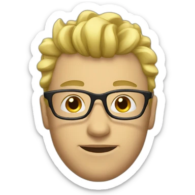 guy with glasses and blonde mohawk sticker