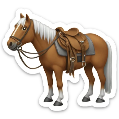 a horse with a westernsadle sticker