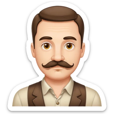 polish man with moustache sticker