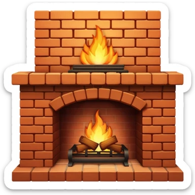 cozy fireplace sticker