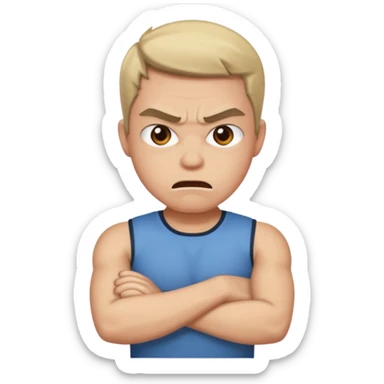 angry face with cross arms sticker