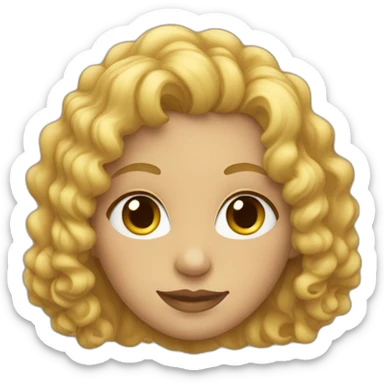 Young, shapely woman with curly blonde hair sticker