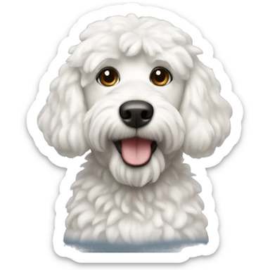 caniche blanc emoji sticker