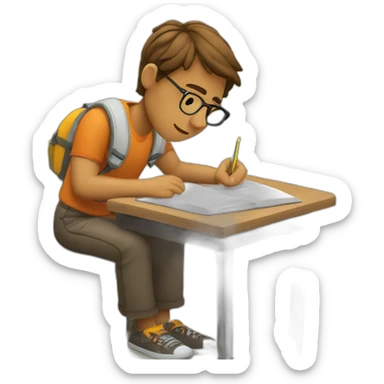 Chico estudiando en verano sticker