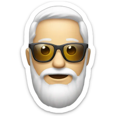 Wildlife photographer whith White beard and glasses sticker